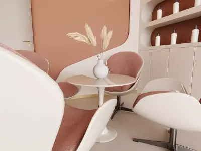 Soft Minimal Beauty Salon Waiting Area 3D model