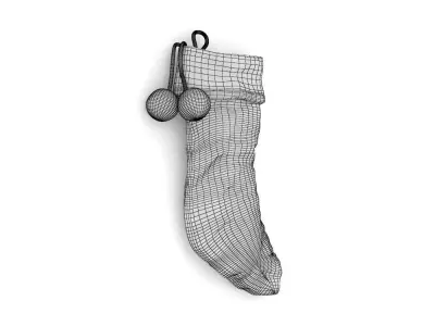 Stocking Holiday Time White PBR  Low-poly 3D model