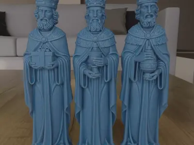 Three Wise Men Magi Nativity Scene STL 3D Print Model 3D print model