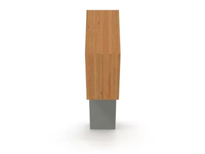 Shelving hexagonal bookcase with two shelves Free 3D model