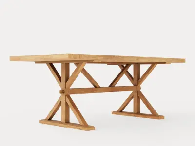 Lyon Dining Table 200x100 Cm Vintage Nature Low-poly 3D model