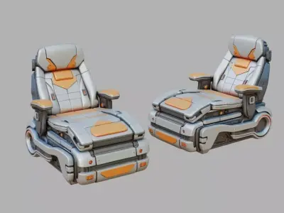 Sci Fi Bed Low-poly 3D model