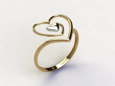 Heart ring 18 3D print model