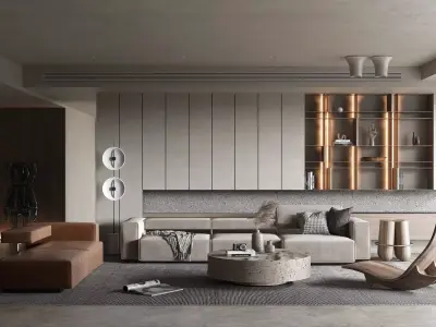 Living Room Interior Scene 5 3D model
