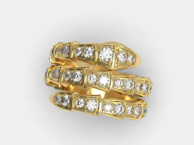 BVLGARI snake diamonds ring 3D print model