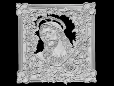 Jesus Christ Floral Sculpture 3D print model