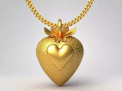 Heart Pendant STL 3D Model for Jewelry - One Inch Pendant 3D print model