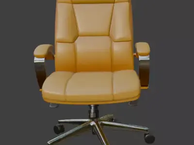 Yellow Leather Executive Office Chair High Detail 3D Model 3D model