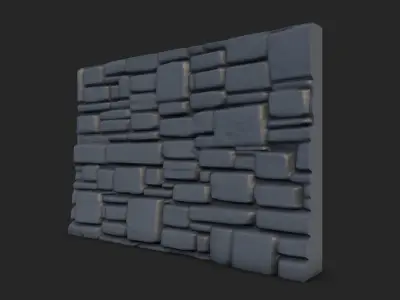 Fissured Rock Wall Architecture 3D model