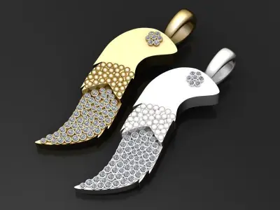 flame shape pendant 3D printable model  3D print model