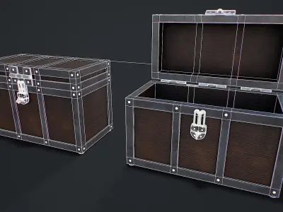 Chest for loot Low-poly 3D model