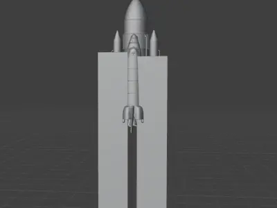 shuttle rocket STS-135 Free low-poly 3D model
