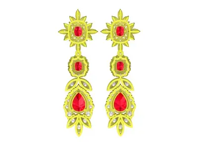 5832 luxury diamond earrings 3D print model