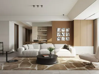 Modern Minimalist Living Room 83 3D model