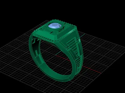 Print Ready STL 3DM  Gents Rings Diamond Men Ring  3D print model 12
