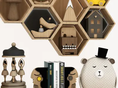 toys and furniture set  Low-poly 3D model