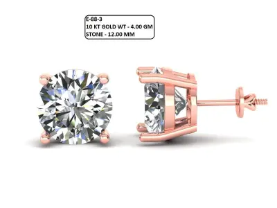 Women Diamond Earrings 3D print model 11
