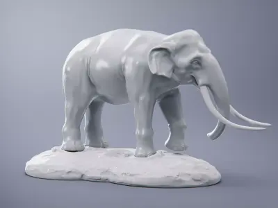 Abstract Asian Elephant Sculpture 3D print model
