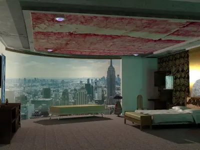 Hyatt Bedroom Build 3D model