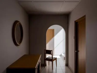 Forgotten Corner Interior Low-poly 3D model