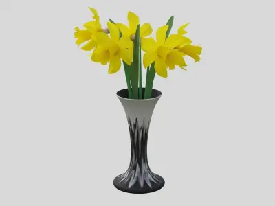 Vase and narcissus 3D model