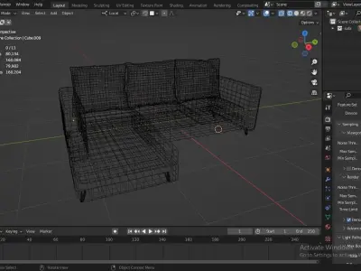 Modern Black Sofa Free 3D model