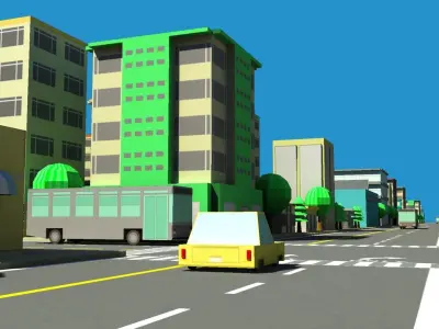 Low Poly City Model 3D Free low-poly 3D model
