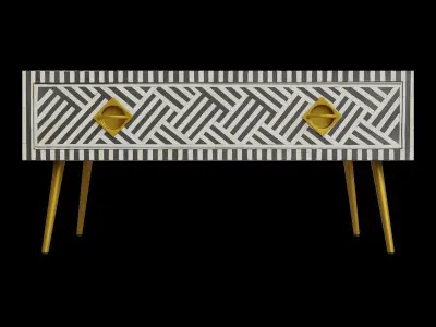Black Stripe Coffee Table Low-poly 3D model
