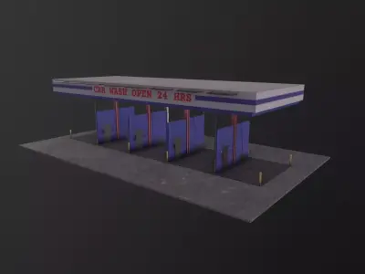 Car Wash 3D Model Low-poly 3D model
