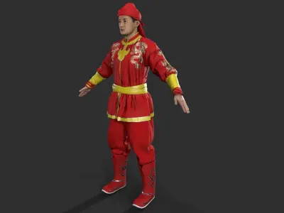 Chinatown kid Low-poly 3D model