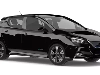 Nissan Leaf 2018 Black 3D model