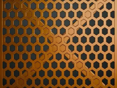 Copper Hexagon Grill Perforated PBR Seamless Texture