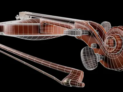 Violin music instrument Low-poly 3D model