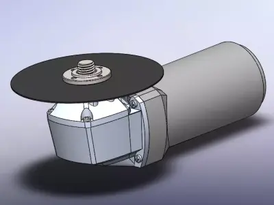 Angle grinder powertrain Low-poly 3D model