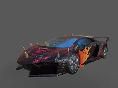 death race car low poly  Low-poly 3D model