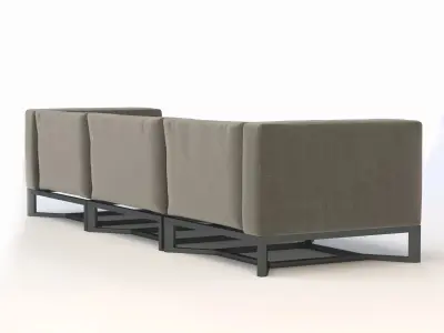 Bloc Modular 3 Seater Sofa by Gloster 3D model