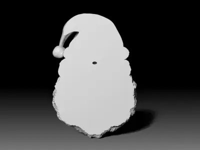 Santa Claus head wall decor Christmas 3D print model