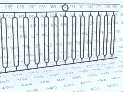 Simple Classic Metal Fence 3D Model Free 3D model