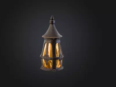 hanging lantern Low-poly 3D model