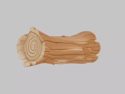 Wooden Spiral Log Low-poly 3D model