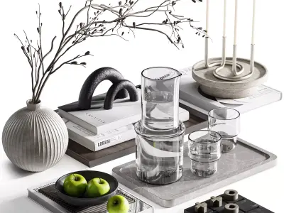 Decorative set01 3D model 4