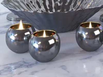 A set of candles 3D model