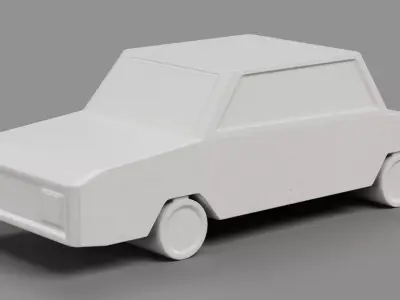 Paper Car Low-poly 3D model
