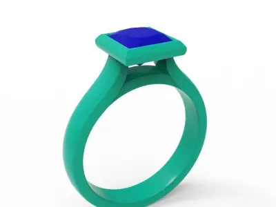 Bezel Engagement Ring  04 3D print model