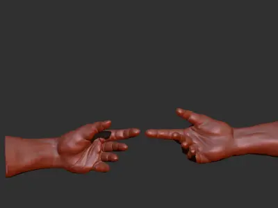 Adam and God Hands 3D print model