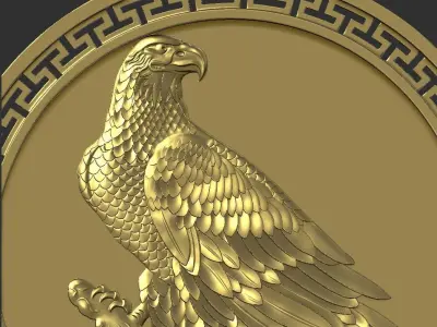 eagle greek coin 3D print model