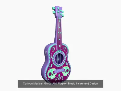 10 Cartoon Mexican Guitar Collection - Music Instrument Design
