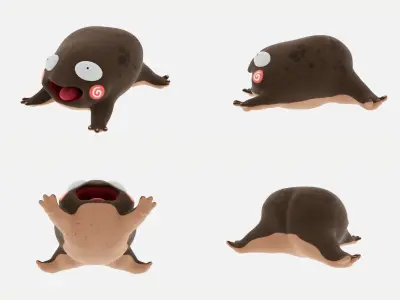 3D Model  Cute Frog AHH  Low-poly 3D model