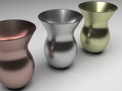 Metallic Vases Set 3D model