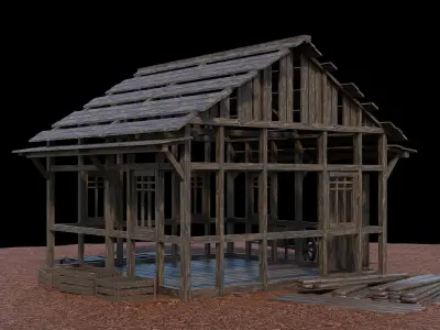 Medieval Village Asset 22- 4K Textures Game Ready Low-poly 3D model